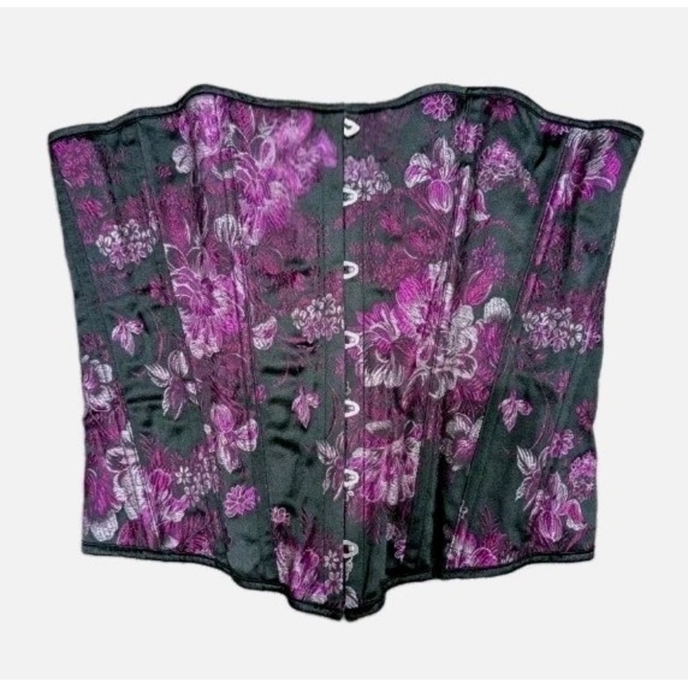 Womens Brocade Floral Whimsigoth Corset Top Size 2XL Romatic Goth Vamp Witchy
